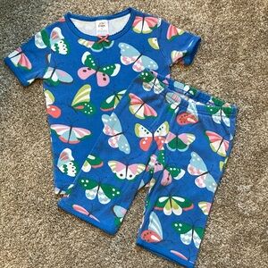 Mini Boden Blue and Pink Butterfly Pajama Set EUC 5Y